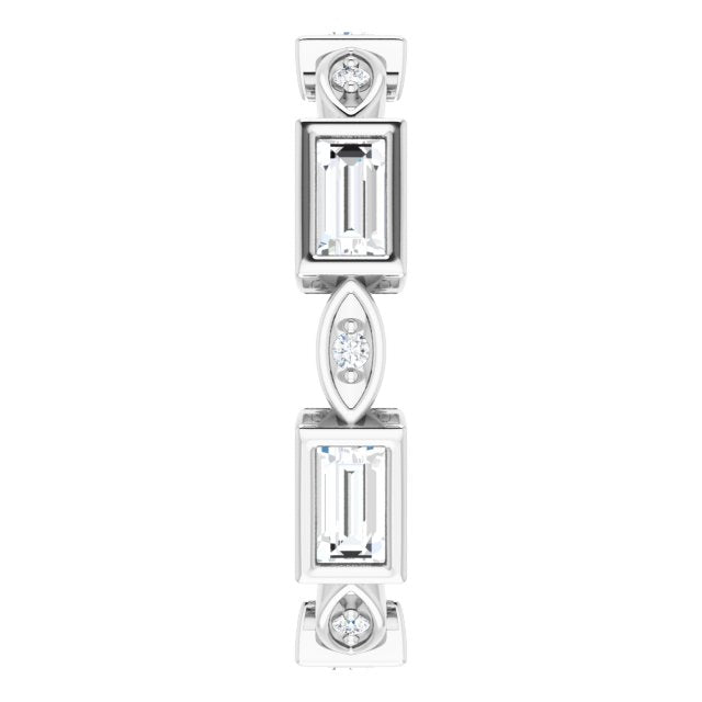 1.00 ct. Straight Baguette & Round Diamond Eternity Band-VIRABYANI